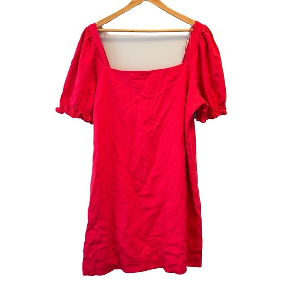 Draper James Red Linen Mini Dress - Picture 1 of 7